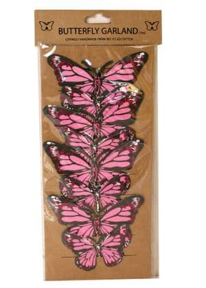 V06637 - Butterfly Garland Pink - GARFLY71.15 6/PK