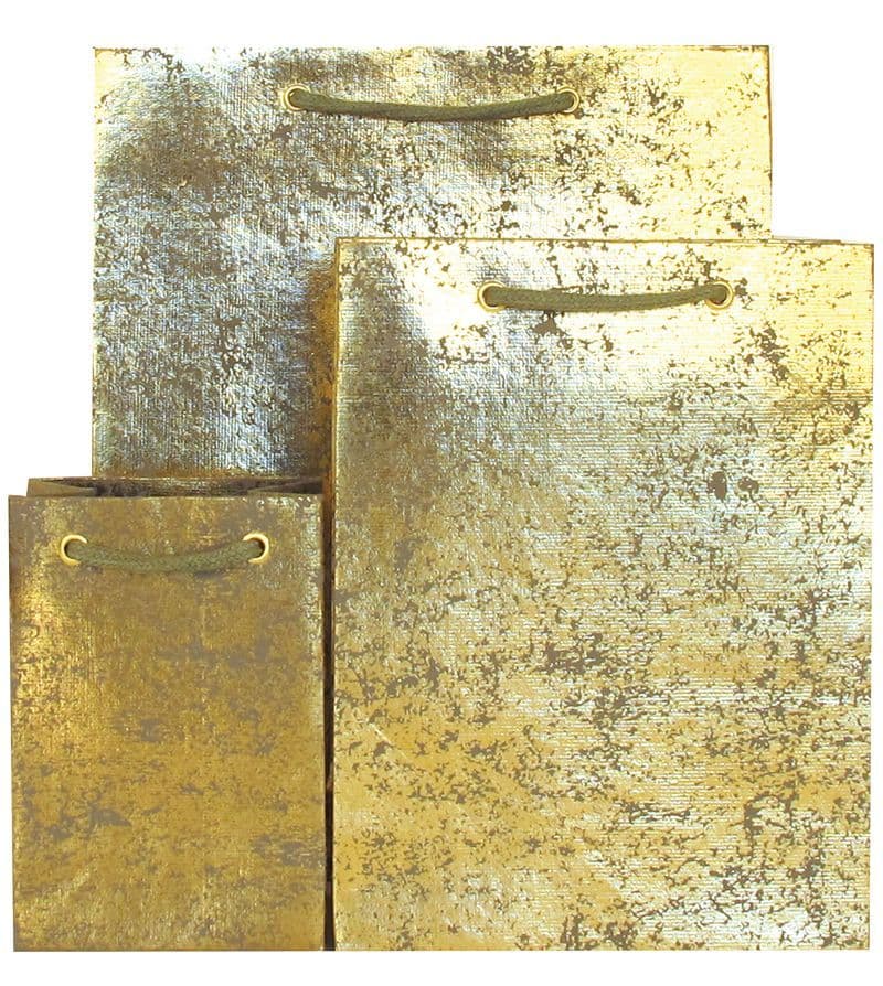 V30724; V30670; V30625 - Gold on Gunmetal Crush Gift Bags GBG171.82/51 10/PK