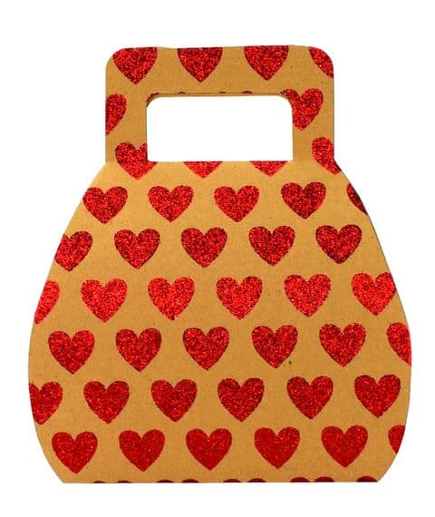 V32834 - Folding Handbag Gift Box Hearts Red - FPBH163.100/20 12/PK