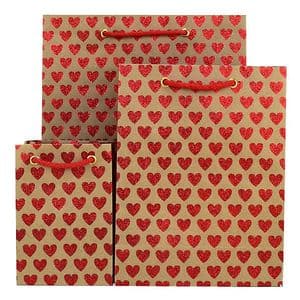 V33275; V33244; V33213 - Mini Hearts Glitter Red Bag - GBG163.100/20G 10/PK