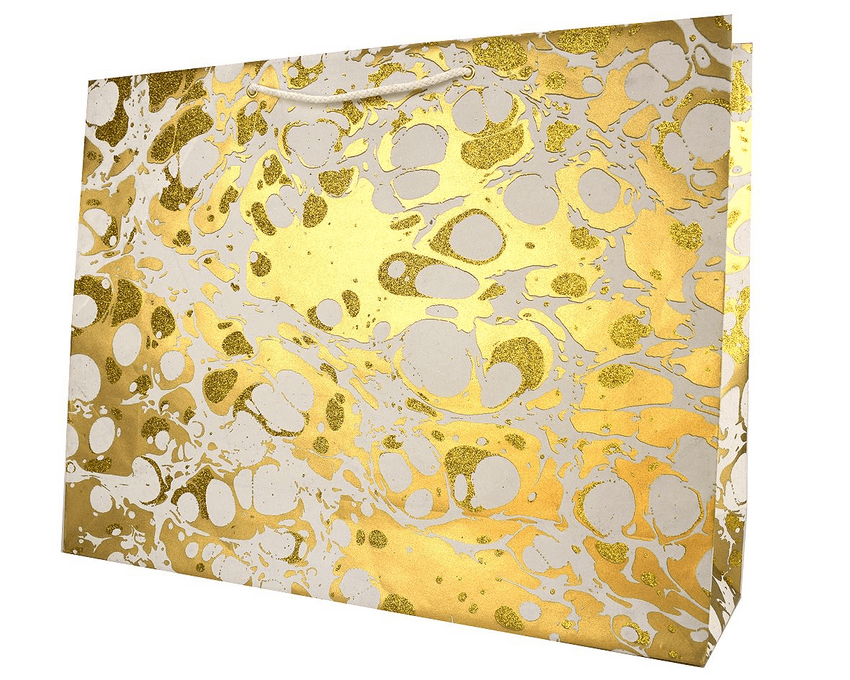 V33497 - Glitter Marble Gold/White XL Bag - GBG215XL.100/00G 5/PK