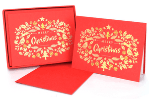 V36658 - Merry Christmas Red Note Cards Set of 8 - NC287.20/51 6/PK