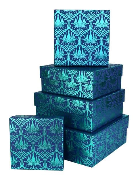 V39550 - Lotus Blue Square Nest of 5 Boxes - GBXS275.48/45 1/PK