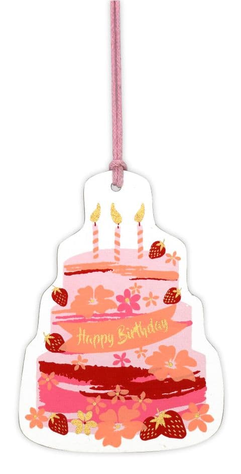 V42284 - Birthday Cakes Pink Tags s/4 12/PK