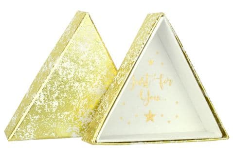 V43991 - Triangular Box Gold  Crush 6/PK
