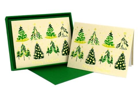 V44271 - Christmas Tree Green Note Cards Set of 8 6/PK