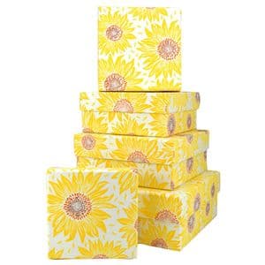 V46107 - Sunflowers Square Nest of 5 Gift Boxes 1/PK