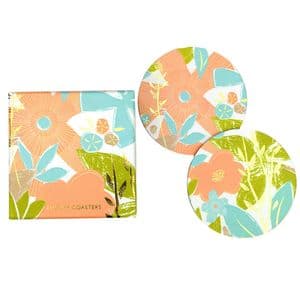 V46534 - Textured Floral Coasters S/8 4/PK