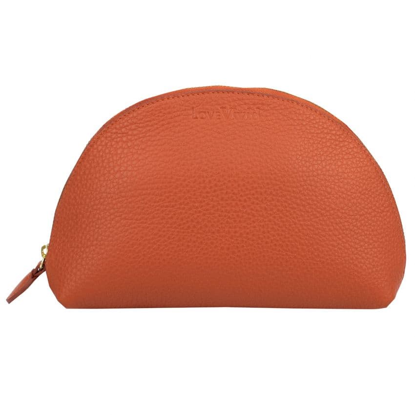V01304 - Leather Orange Make Up Bag 2/PK