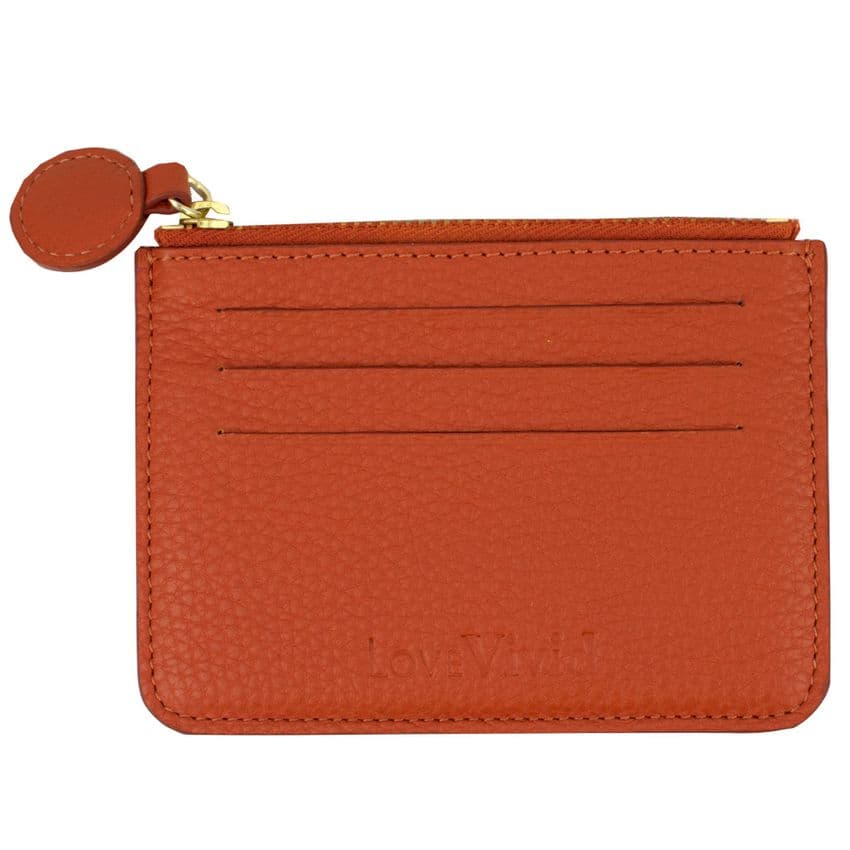 V01373 - Leather Orange  Card Holder 4/PK