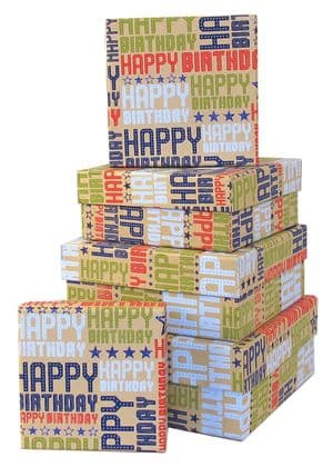 V28950 - Hollywood Bday Square Nest of 5 Boxes    GBXS187.100/20 1/PK