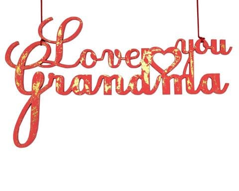 V32766 - Love You Grandma Gold Crush Teaberry Dec - FGRANDMA.16 6/PK