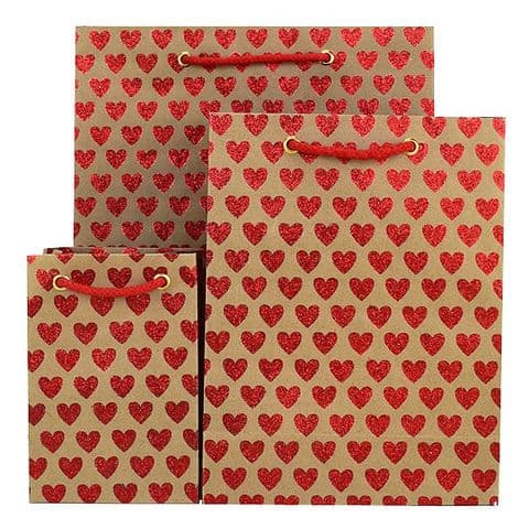 V33275; V33244; V33213 - Mini Hearts Glitter Red Bag - GBG163.100/20G 10/PK