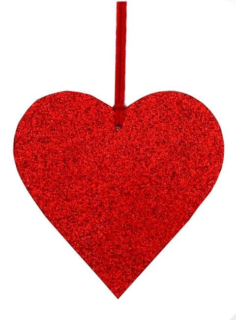 V34203 - Glitter Red Heart Tags Pk4 - GTGHEART.20G 12/PK