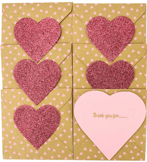 V34326 - Thank you Note Cards Pink - THANKNOTE.10 6/PK