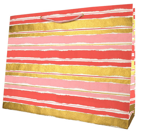 V35606 - Painterly Stripes Extra Large Bag Pink - GBG276XL.00/10 5/PK