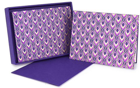 V36696 - Mini Feathers Purple Note Cards Set of 8 - NC301.35/35 6/PK