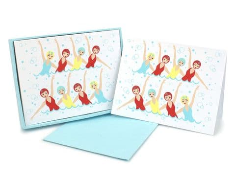 V42512 - Swimmers Mint Note Cards s/8 6/PK