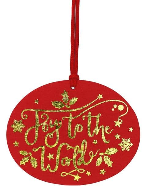 V44103 - Joy to the World Red Tags Set of 4 12/PK