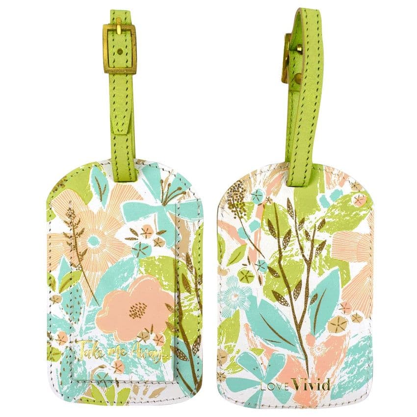V46596 - Textured Floral Luggage Tag 4/PK