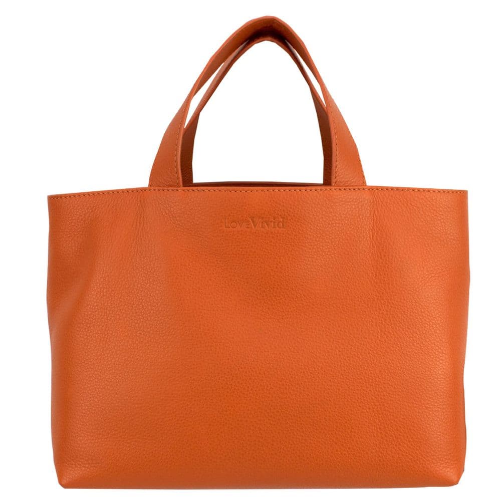 The Wentworth Italian Leather Grab Bag in brick orange
