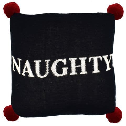 V48422 - Naughty & Nice 12" Pillow Black 2/PK