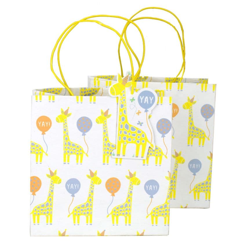 V48910 - Baby Giraffe Party Bags & Tags S/4 4/PK
