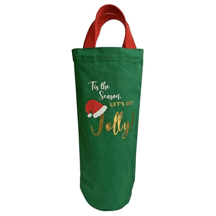 V49641 - Let's Get Jolly' Washed Canvas Bottle Tote - CBB440.65 6PK