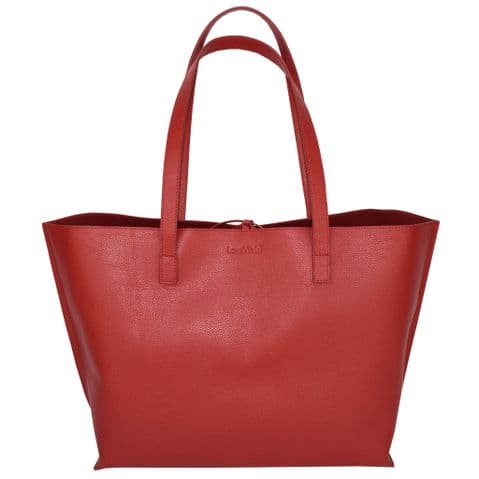 V50593 - Large Leather Tote Berry Red - LLTB.24