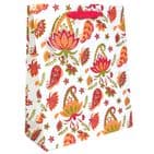 V50883, V50890, V50906 - Paisley Floral Orange Gift Bag & Tag - GBG472.00/57 10/PK