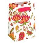 V50883, V50890, V50906 - Paisley Floral Orange Gift Bag & Tag - GBG472.00/57 10/PK