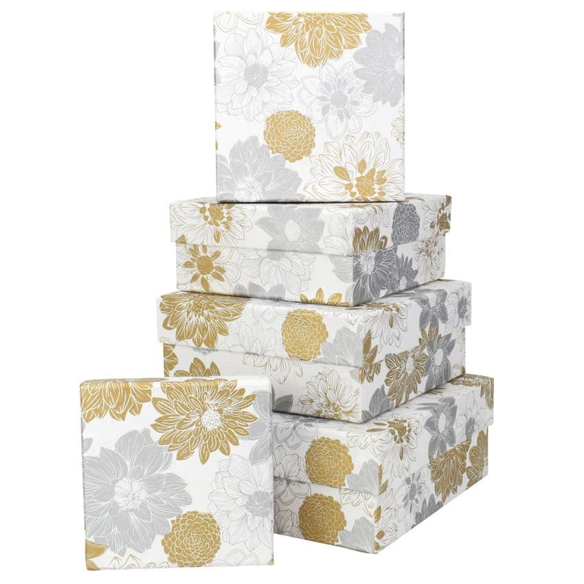 V51279 - Elegant Floral Gift Boxes S/5 - GBXS468