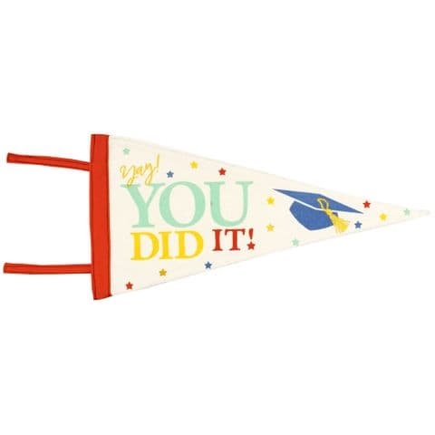 V51750 - You Did It Canvas Pennant - TPEN.YOUDIDIT 6/PK