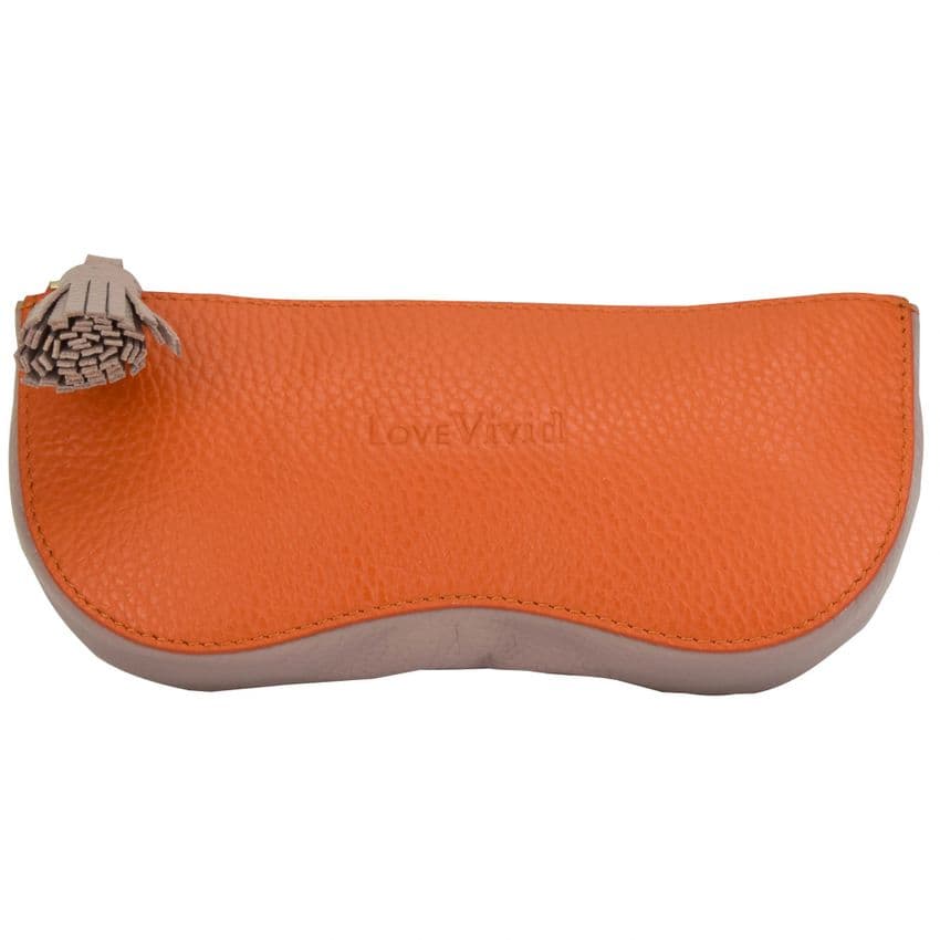 V51866 - Leather Sunglasses Case Orange - SLSGC.57 2/PK