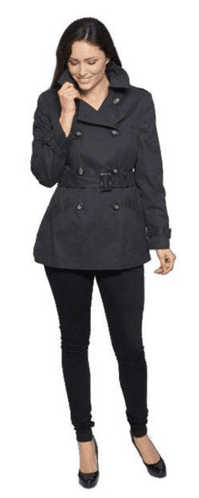 ❤️ Up to Plus ❤️ Womens Black Trench Jacket db402