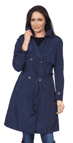 ❤️ Up to Plus ❤️ Womens Navy Trench Coat db290