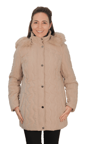 ❤️ Up to Plus ❤️ Womens Padded Hooded Stone Winter Jacket db8293