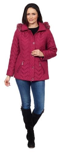 ❤️ Up to Plus ❤️ Womens Quilted Pink Parka Jacket db179