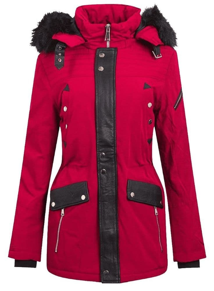 ❤️ Up to Plus ❤️ Womens Very Very Warm Red Quilted Jacket db830