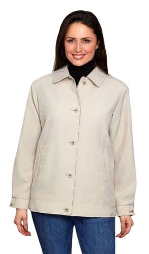 Ladies Button Up Piped Blouson Jacket db1630