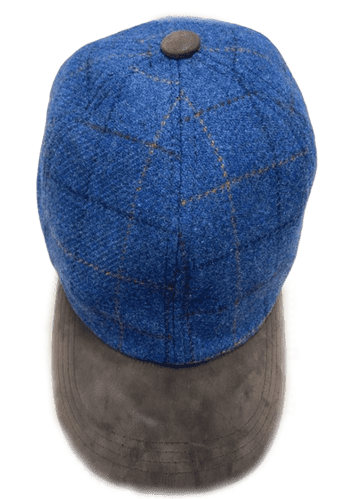 Savernake Unisex Harris Tweed Blue Baseball Cap