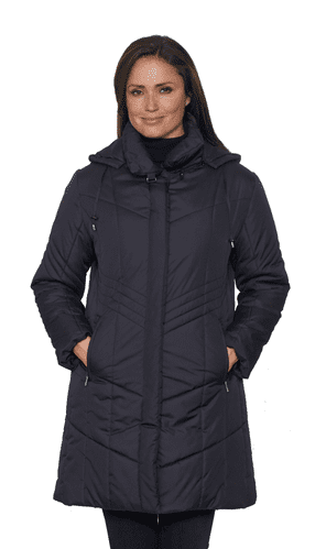 Womens Black Padded Hooded Coat db7023