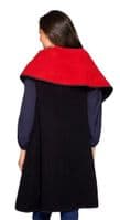 Womens Black Reversible Sleeveless Wrap Coat K1660R