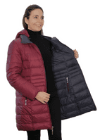 Womens Burgundy-Navy Reversible  Feather Down Padded Coat db924
