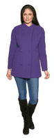 Womens Cashmere Wool Classic Lady Short Purple Coat K414C