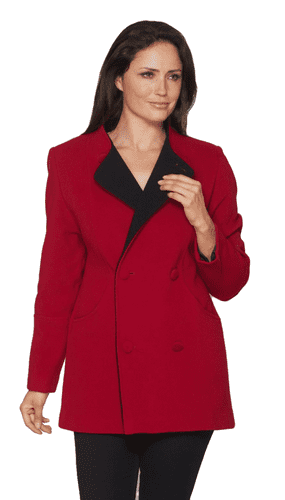 Womens Cashmere Wool Classic Lady Short Red Coat K414C