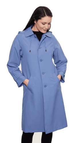 Womens Classic Hooded Rain Blue Coat db1686