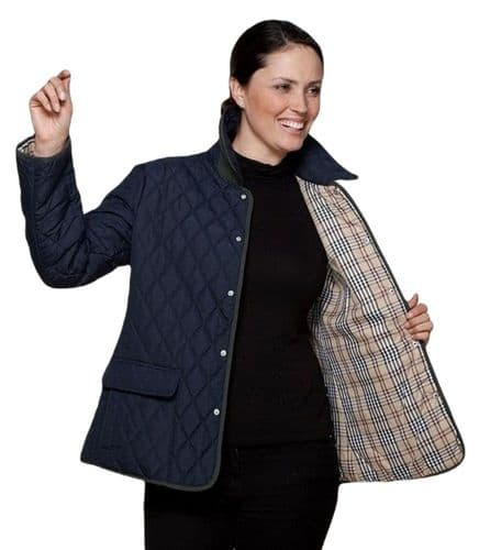Womens Diamond Quilted Navy Jacket db907