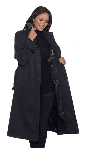 Womens Generous Fit Classic Luxury Trench Coat db3007