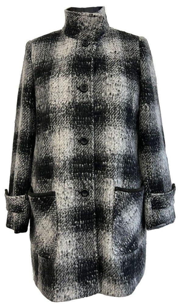 Womens Grey Shadow Wool Mix Kesta Coat K137